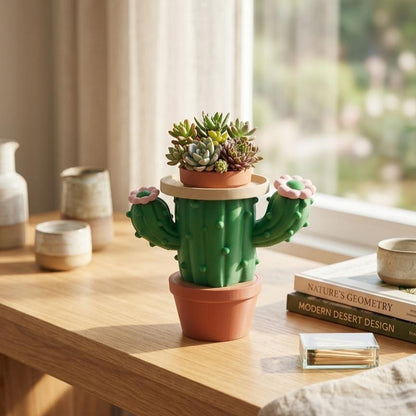 Desert Cactus 3D printed candle holder, view 5