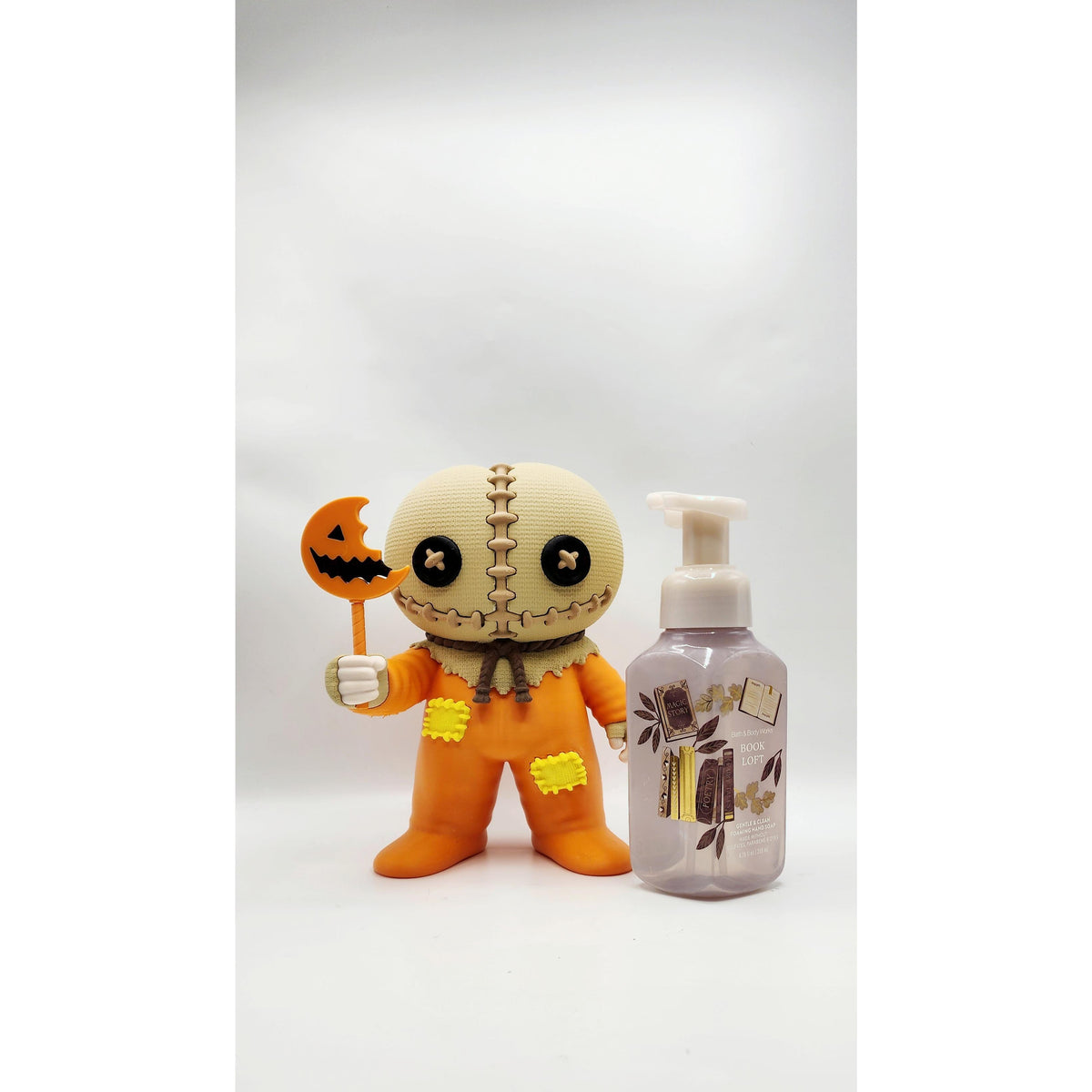 Burlap Sack Figure 3D printed soap bottle sleeve, view 2