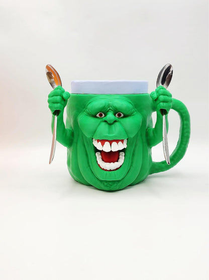 Hungry Green Ghost 3D printed ice cream pint holder, view 7