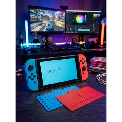 Controller-style magnetic sticky note 3D printed holder, view 2