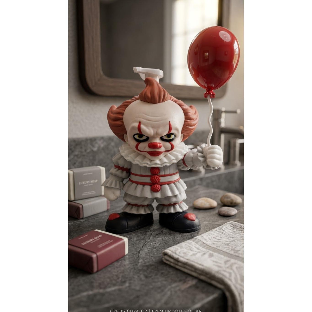 Spooky Horror Clown 3D printed soap holder, view 8