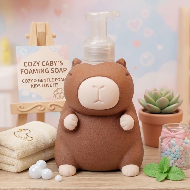 Chubby Capybara 3D printed soap dispenser sleeve, view 2