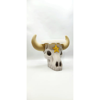 Texas Longhorn Skull 3D printed candle holder, view 7