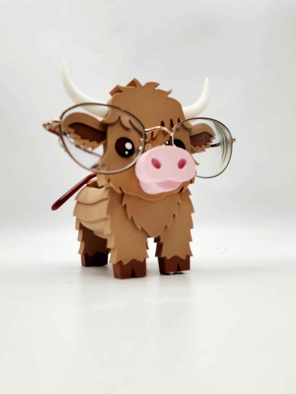 Highland Cow 3D printed eyeglasses holder, view 6