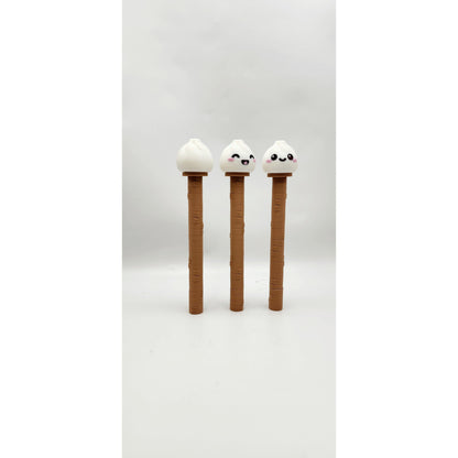 Kawaii Dumpling 3D printed clicker pens, view 3