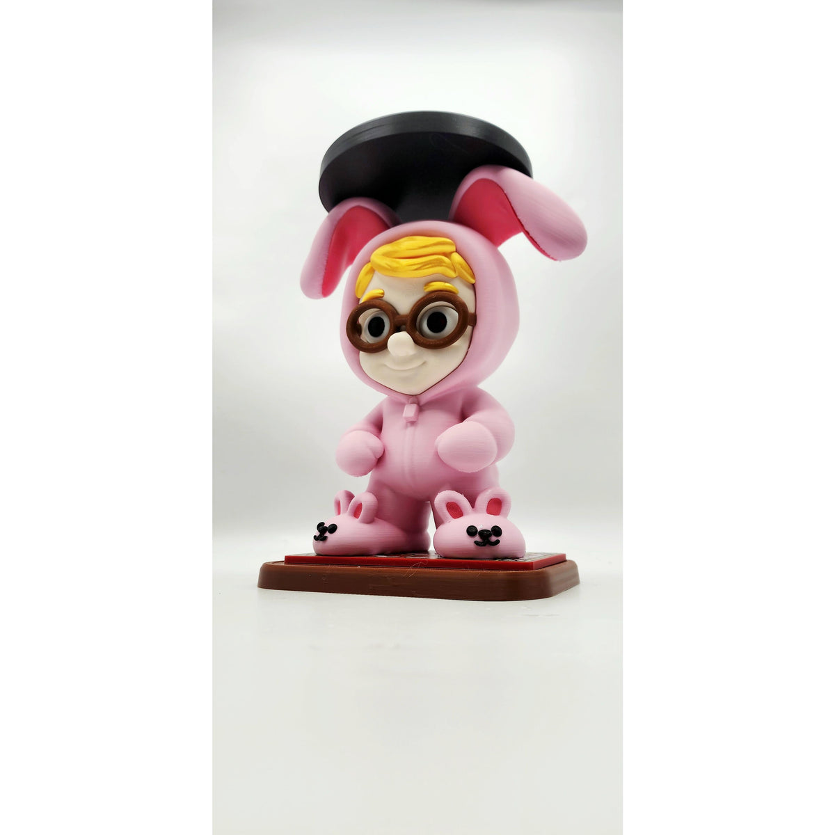 Pink Bunny Onesie 3D printed candle holder, view 6