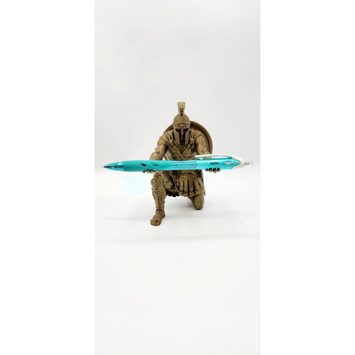 Kneeling Warrior 3D printed pen holder, view 4