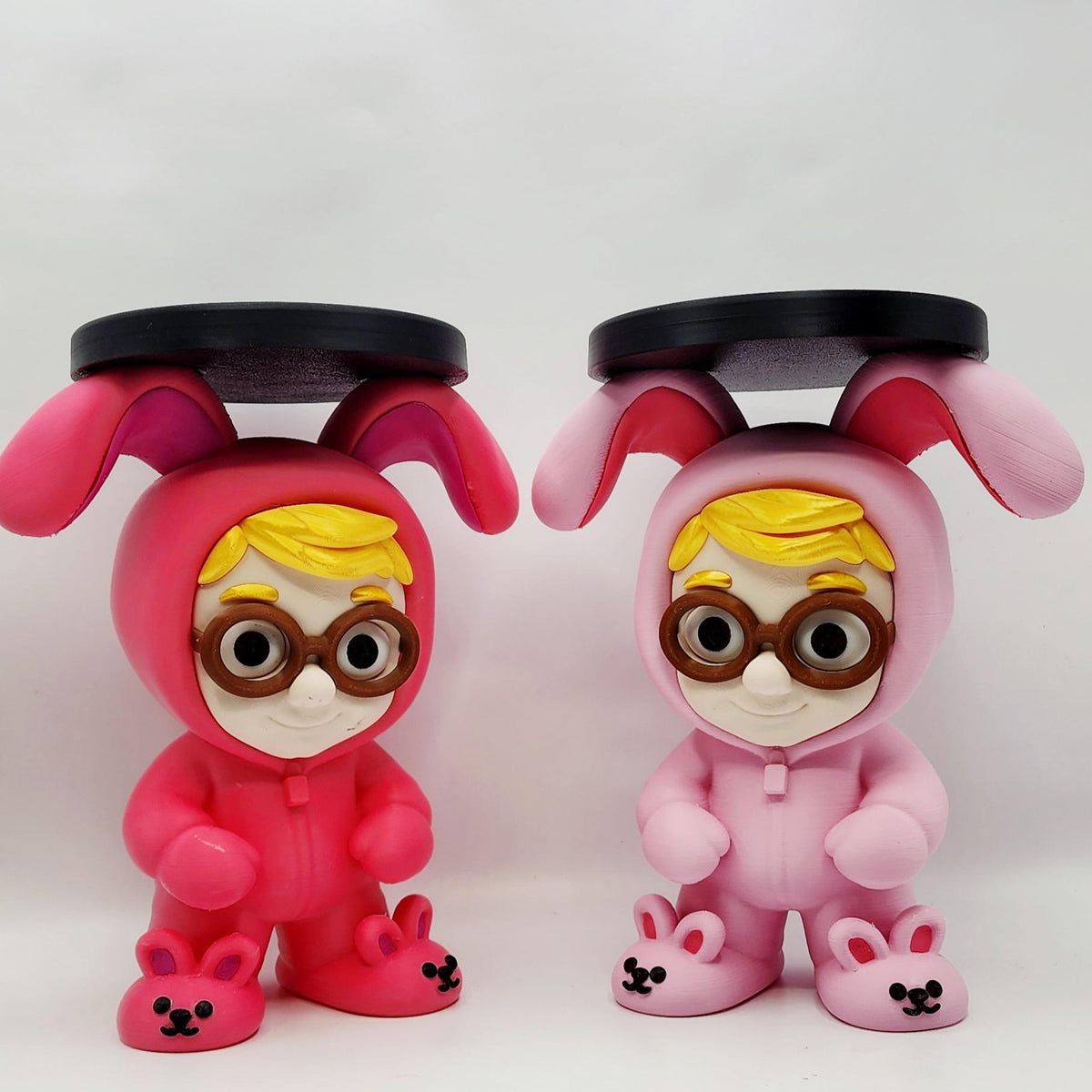Pink Bunny Onesie 3D printed candle holder, view 9
