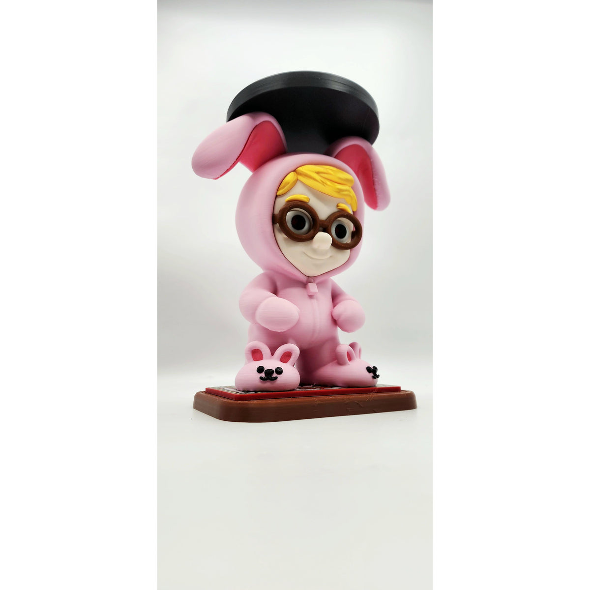 Pink Bunny Onesie 3D printed candle holder, view 5
