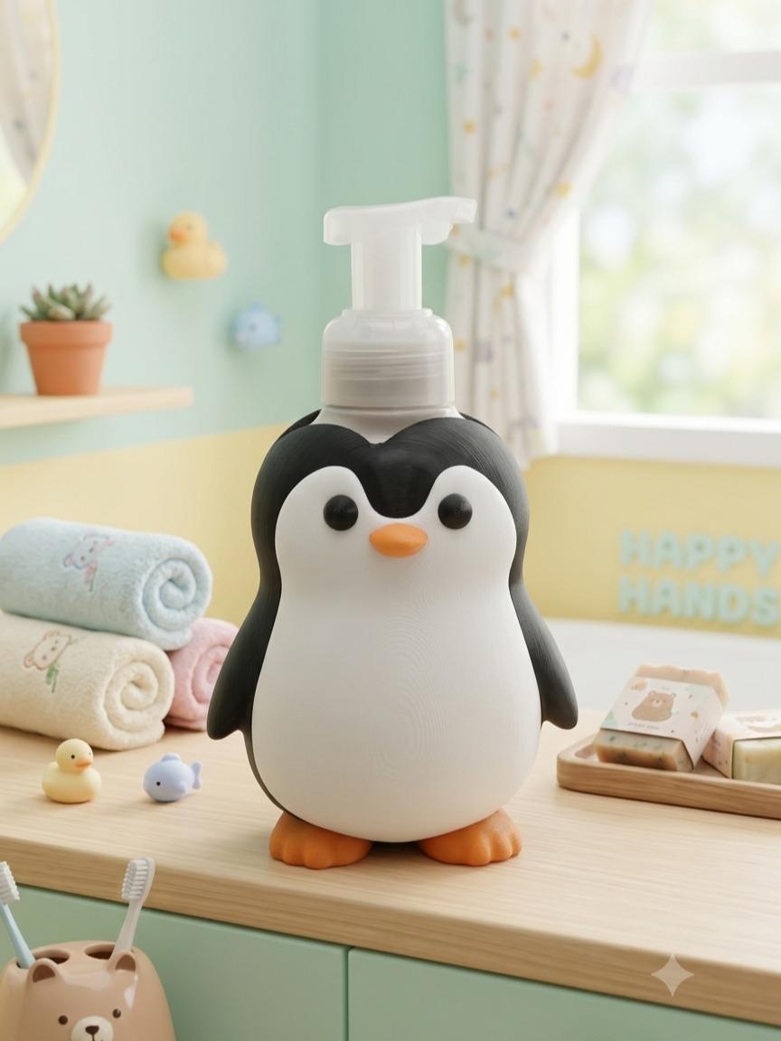 Cute Foam Pump 3D printed soap bottle cover, view 6