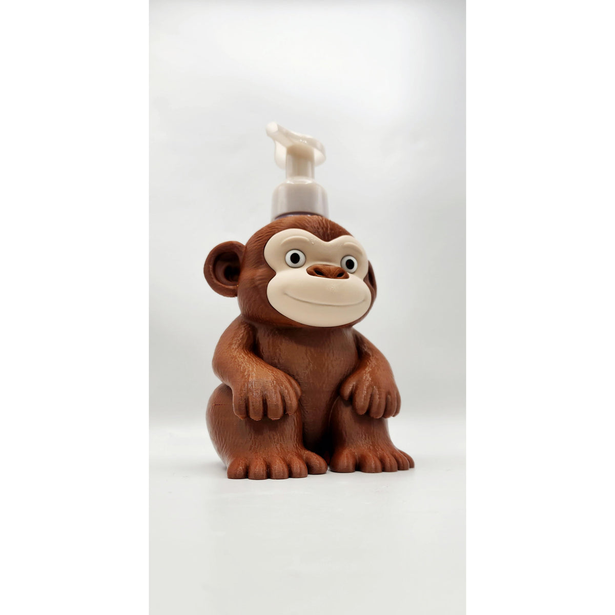 Cute Monkey 3D printed soap dispenser holder, view 3