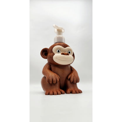 Cute Monkey 3D printed soap dispenser holder, view 3